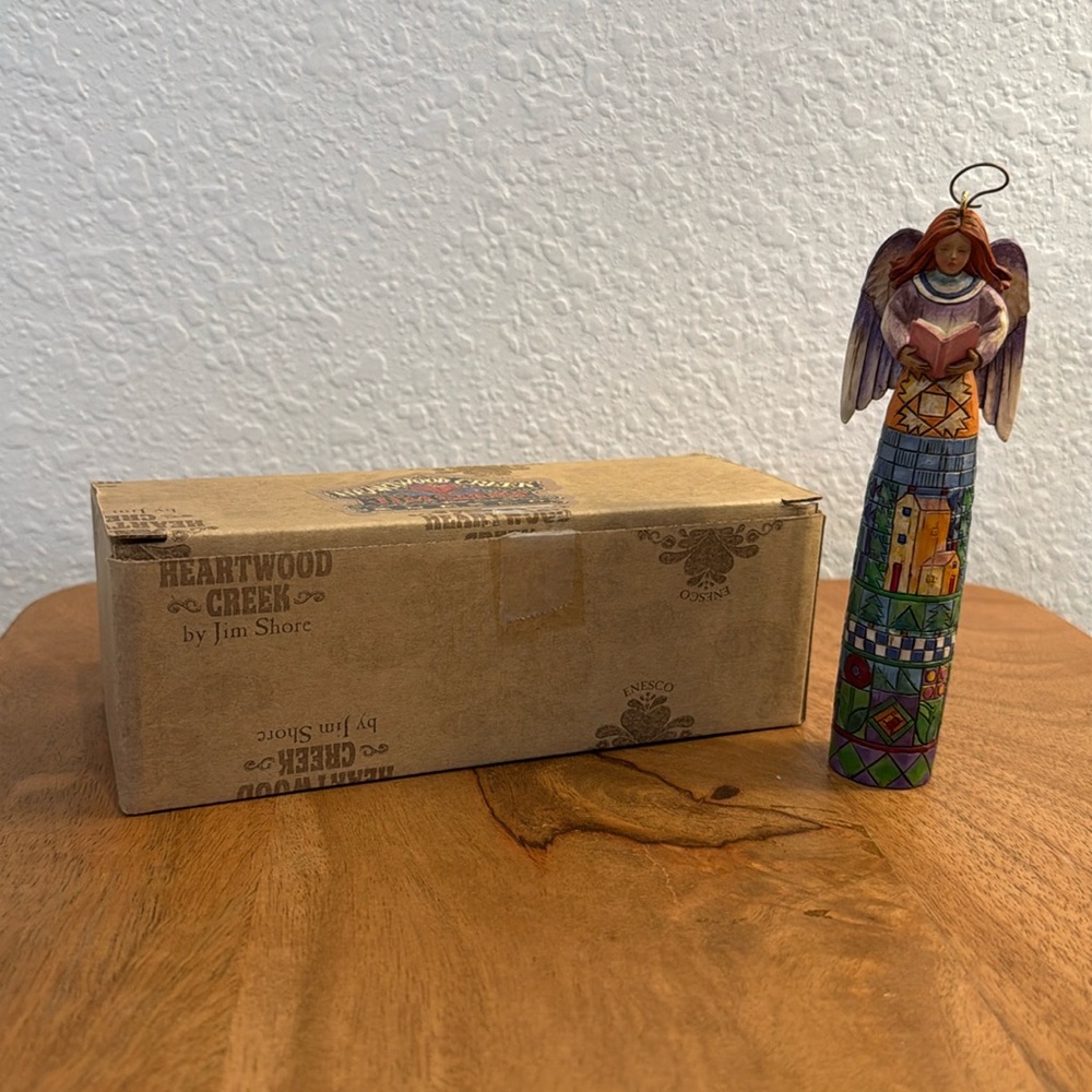Jim Shore Heartwood Creek Angel w/book Ornament